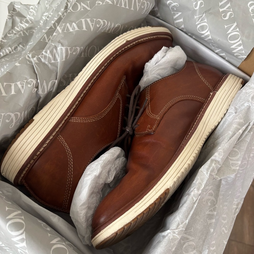 Johnston & Murphy Upton Plain Toe Men's Tan Leather Shoes Size 10 - Picture 14 of 16
